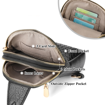 PU odos crossbody rankinė moterims, gatvės stilius, užtrauktukas, laminuotas vidus, pavasaris 2025