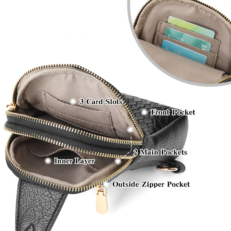 PU odos crossbody rankinė moterims, gatvės stilius, užtrauktukas, laminuotas vidus, pavasaris 2025