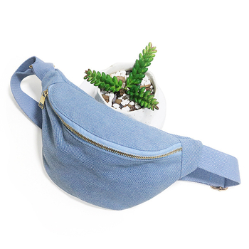 Denim juosmens krepšys su užtrauktuvu ir telefono kišenė – 2025 m. pavasaris