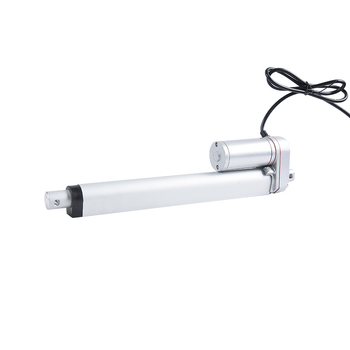 Електрически линейен задвижващ механизъм с напрежение 24 V DC, ход 100 мм, тласкаща сила 1500 N и скорост 5 мм/с.