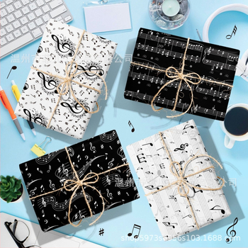 Хαρτί περιτυλίγματος με μουσική νότα για κουτιά δώρων — διακοσμητικό χαρτί πάρτι, μάρκα Yishi; Υλικό: σύνθετα υλικά; Τέχνη: ημιχειροποίητο και ημιμηχανοποιημένο; Κατάλληλο για δώρα: πάρτι; Αποδέκτες: ηλικιωμένοι, ζευγάρια, συνάδελφοι, παιδιά, συμμαθητές