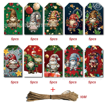 Ετικέτες δώρων – 50 τεμ., χάρτινες ετικέτες με χιουμοριστικό νάνο για τα Χριστούγεννα και τα γενέθλια