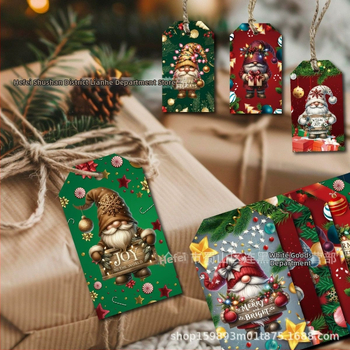 Ετικέτες δώρων – 50 τεμ., χάρτινες ετικέτες με χιουμοριστικό νάνο για τα Χριστούγεννα και τα γενέθλια