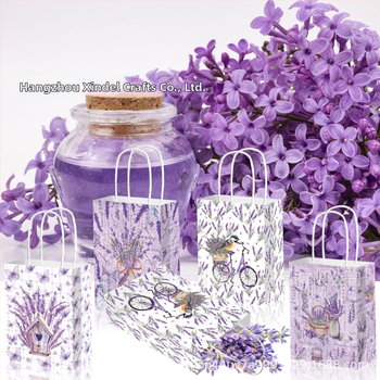 UV atspausdinta popierinė dovanų maišelė, rankinės forma, 120 g kraft popierius, pakuotė festivaliams