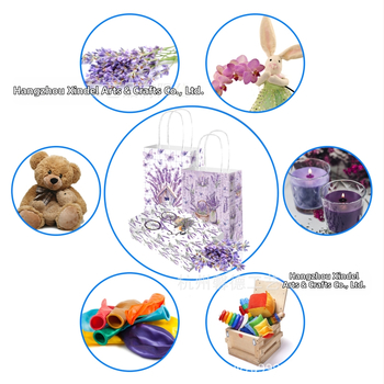 UV atspausdinta popierinė dovanų maišelė, rankinės forma, 120 g kraft popierius, pakuotė festivaliams