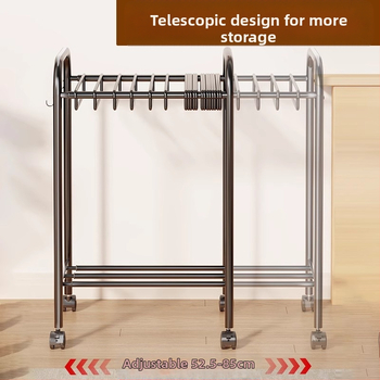 Kelnų laikymo stovas, grindinis, išimamas, daugiafunkcis, plieninių vamzdžių + PP konstrukcija, minimalistinis stilius