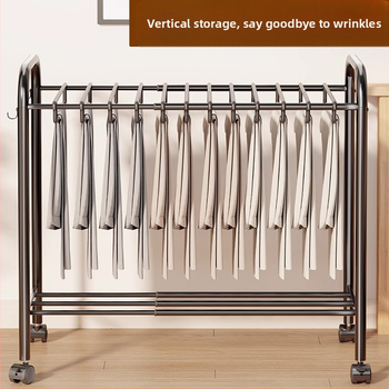 Kelnų laikymo stovas, grindinis, išimamas, daugiafunkcis, plieninių vamzdžių + PP konstrukcija, minimalistinis stilius