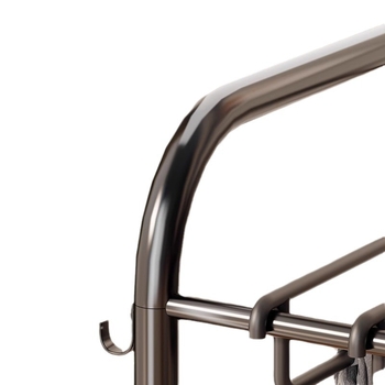 Kelnų laikymo stovas, grindinis, išimamas, daugiafunkcis, plieninių vamzdžių + PP konstrukcija, minimalistinis stilius