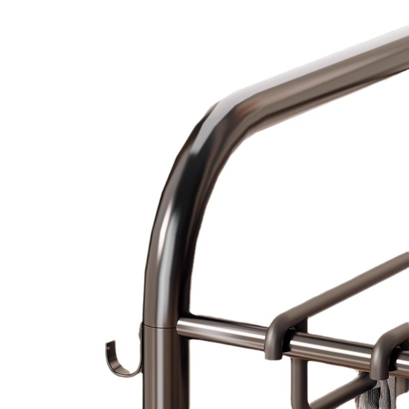 Kelnų laikymo stovas, grindinis, išimamas, daugiafunkcis, plieninių vamzdžių + PP konstrukcija, minimalistinis stilius