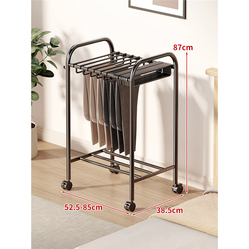 Kelnų laikymo stovas, grindinis, išimamas, daugiafunkcis, plieninių vamzdžių + PP konstrukcija, minimalistinis stilius