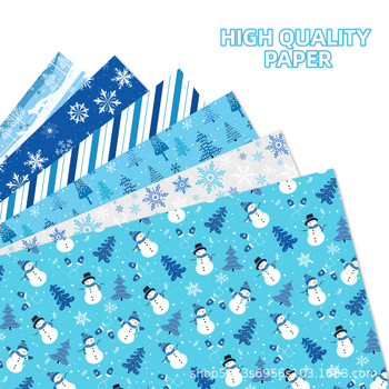 Χαρτί εξωτερικής συσκευασίας δώρου – Θέμα Χριστουγέννων με χιονονιφάδες και χιονάνθρωπο – Υλικό: Συνθετικά υλικά; Στυλ: Μοντέρνο απλό; Τεχνική: Εκτύπωση