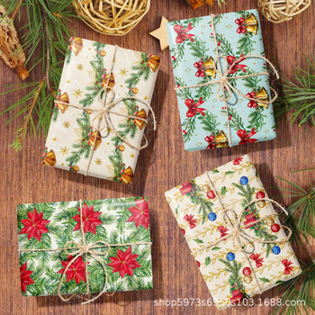 Χριστουγεννιάτικη διακόσμηση χαρτιού δώρου με καμπάνα και κλαδάκι ελάτης – Μοντέρνο μινιμαλιστικό στυλ; Μάρκα: Yixiu; Υλικό: Σύνθετα Υλικά; Κωδικός Προϊόντος: AL 825174037720