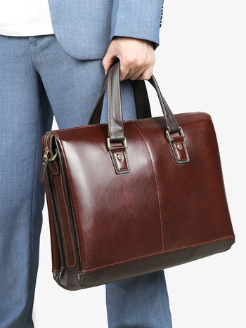 Verslo rankinė iš natūralios odos – miesto paprastumas, viršutinis veršio odos sluoksnis, vientisas paviršius, vidus poliesterio ir medvilnės