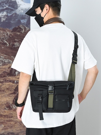 Vyrų pečių rankinė - Vandeniui atsparus audinys, Nailono įdaila, Dėvėjimo atsparumas, Išplėtimo dizainas, Apkrovos mažinimas