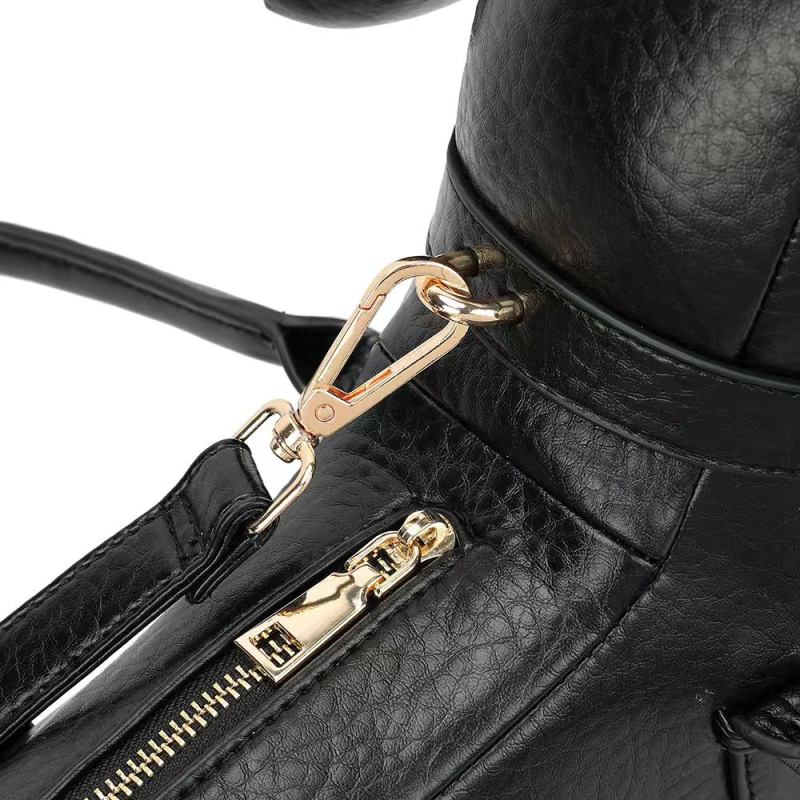 Vieno peties krepšys — PU oda, korpuso formos, užtrauktukas, poliesterio pamušalas, vidinė užtrauktinė kišenė (vasara 2025)