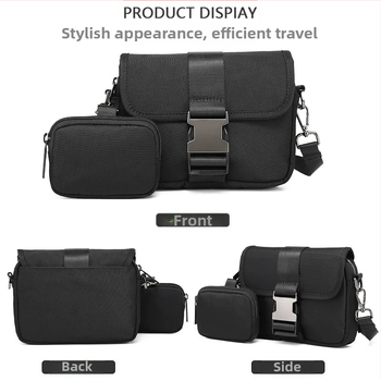 Vyrų crossbody krepšys kelionėms iš nailono, atsparus vandeniui, geometrinis raštas, poliesterio pamušalas, Fairy Wood