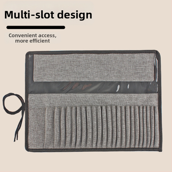 24 ecsetet tartó poliészter rol-táska olaj-, gouache- és akvarell ecsetekhez