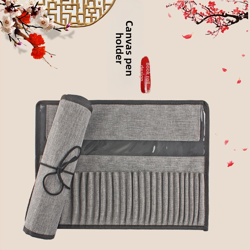 Polyesterový rol na štetce pre 24 štetcov – na olejové, gouache a akvarelové štetce