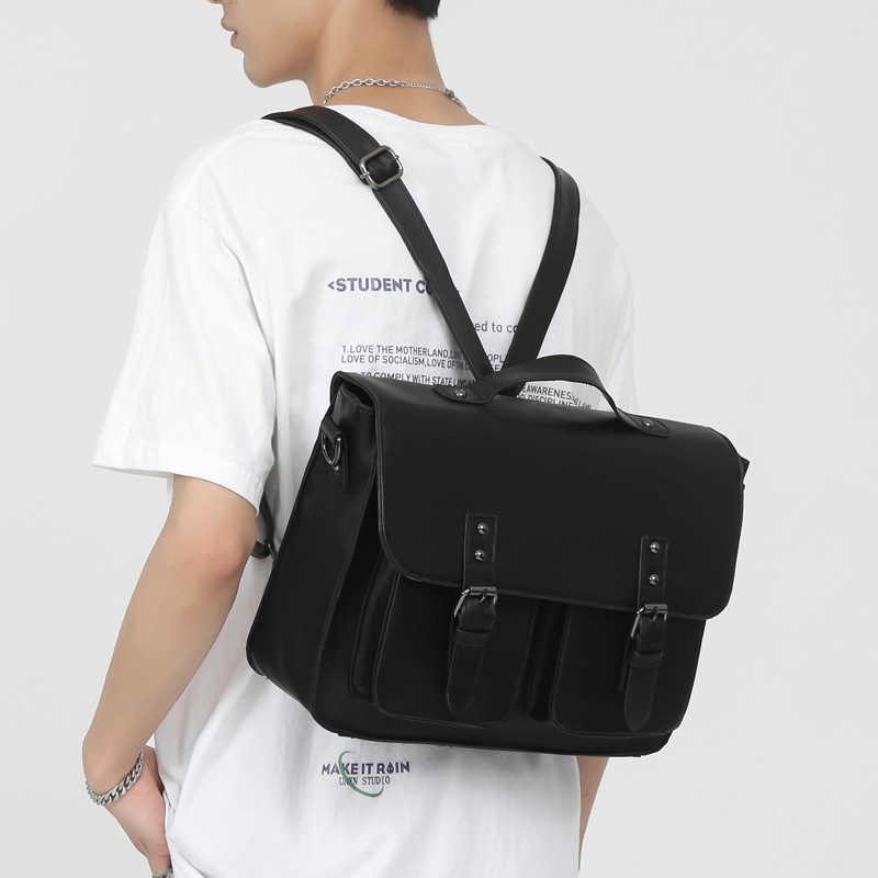 Unisex retro višenamjenska torba s podesivim remenom, PU materijal, za 12-inčni prijenosnik, kapacitet ispod 20 L, ulični stil, ljeto 2023