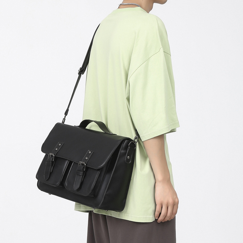 Unisex retro višenamjenska torba s podesivim remenom, PU materijal, za 12-inčni prijenosnik, kapacitet ispod 20 L, ulični stil, ljeto 2023