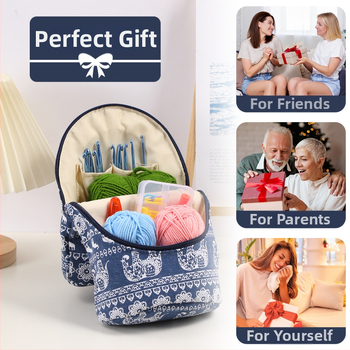 Zuuman EB085 Κυλινδρική τσάντα αποθήκευσης για εργαλεία crochet – ύφασμα 600D Oxford, πολλαπλών χρήσεων