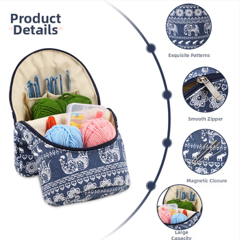 Zuuman EB085 Κυλινδρική τσάντα αποθήκευσης για εργαλεία crochet – ύφασμα 600D Oxford, πολλαπλών χρήσεων