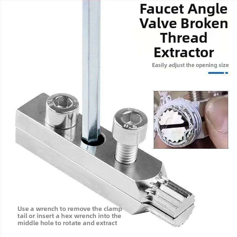 Разширяем инструмент за извличане на счупени резби от ъглов кран – неръждаема стомана; домашен хардуер; Марка: Други