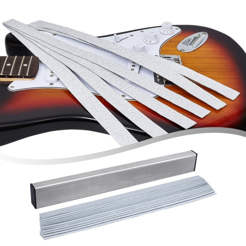 Εργαλείο ευθυγράμμισης για μουσικά όργανα με γυαλιστικό χαρτί, κατασκευή από Space αλουμίνιο, εργαλείο ευθυγράμμισης φρέτ κιθάρας/μπάσου, συσκευασία OPP