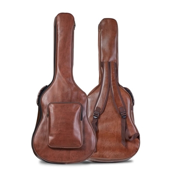 PU кожена чанта за китара, подплатена и водоустойчива, раница‑стил за акустична/фолк китара, нейлонова подплата