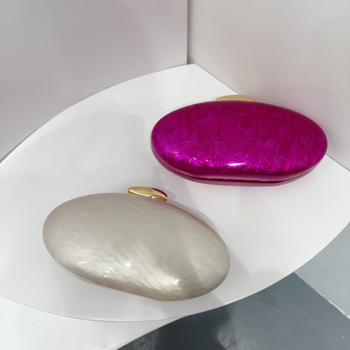 Τσάντα crossbody από ακρυλικό, σχήματος κοχύλι, με μαγνητικό κούμπωμα — αστικός μινιμαλισμός, άνοιξη 2025, επένδυση από πολυεστέρα, θήκη για κινητό