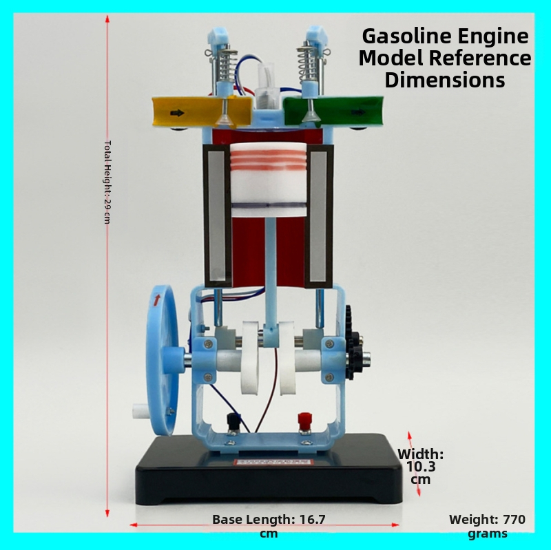 Модел на бензинов и дизелов двигател – четиритактов модел на двигател с вътрешно горене за учебни опити по физика за средно училище, метална конструкция, 20 бр./кутия.