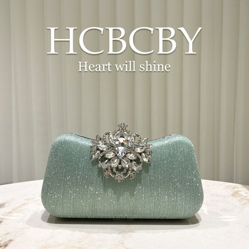 Клач чанта с кристална катарама, райета дизайн, вечерна кутия форма, полиестерен материал, заключващо копче