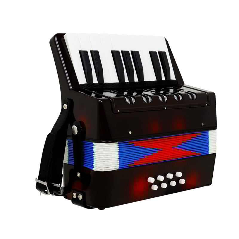 Портативен акордеон AR-60, 17 клавиши, 8 баса, материали: ABS и дърво, учебен музикален инструмент за начинаещи