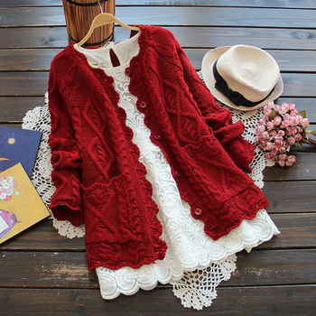 Chiweng acrylic kardigan – 95%+ udio glavne tkanine, okrugli ovratnik, dugi rukavi, gradski stil