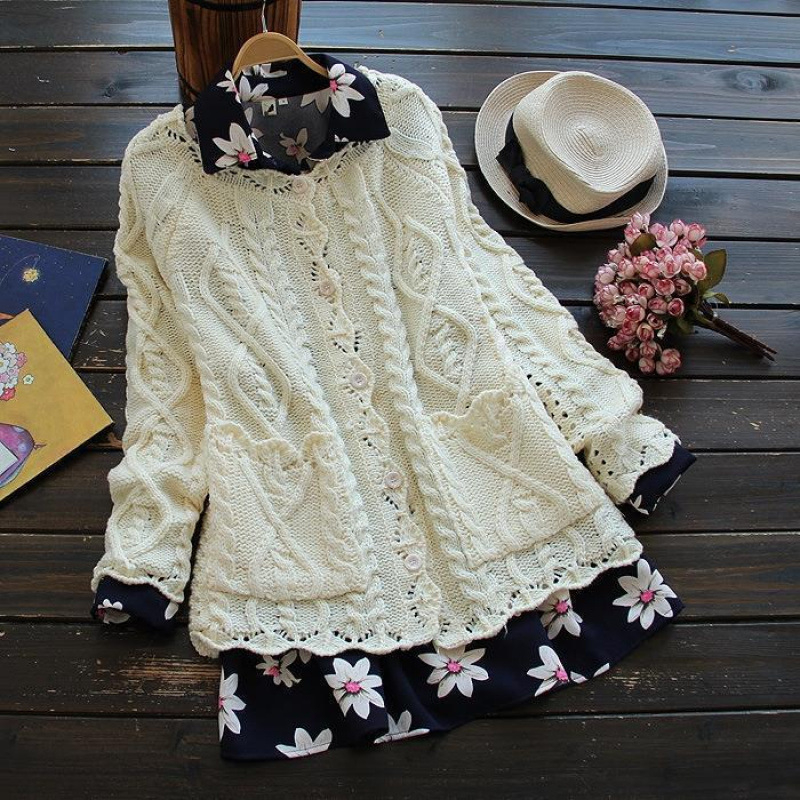 Chiweng acrylic kardigan – 95%+ udio glavne tkanine, okrugli ovratnik, dugi rukavi, gradski stil