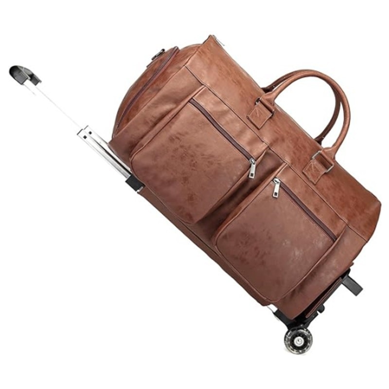 Torba za odjeću s kotačićima i pretincem za cipele, kolutna torba 2 u 1 za poslovno putovanje, PU materijal, 36–55 L, vodootporna, unisex