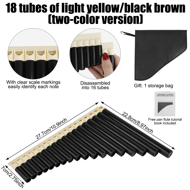 TU0830 18-струйна панфлейта с чанта Oxford за обучение на начинаещи