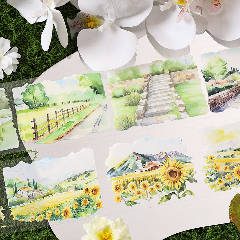 PET juostų rinkinys DIY dienoraščiams - Pastoralinis stilius, Spausdinimas