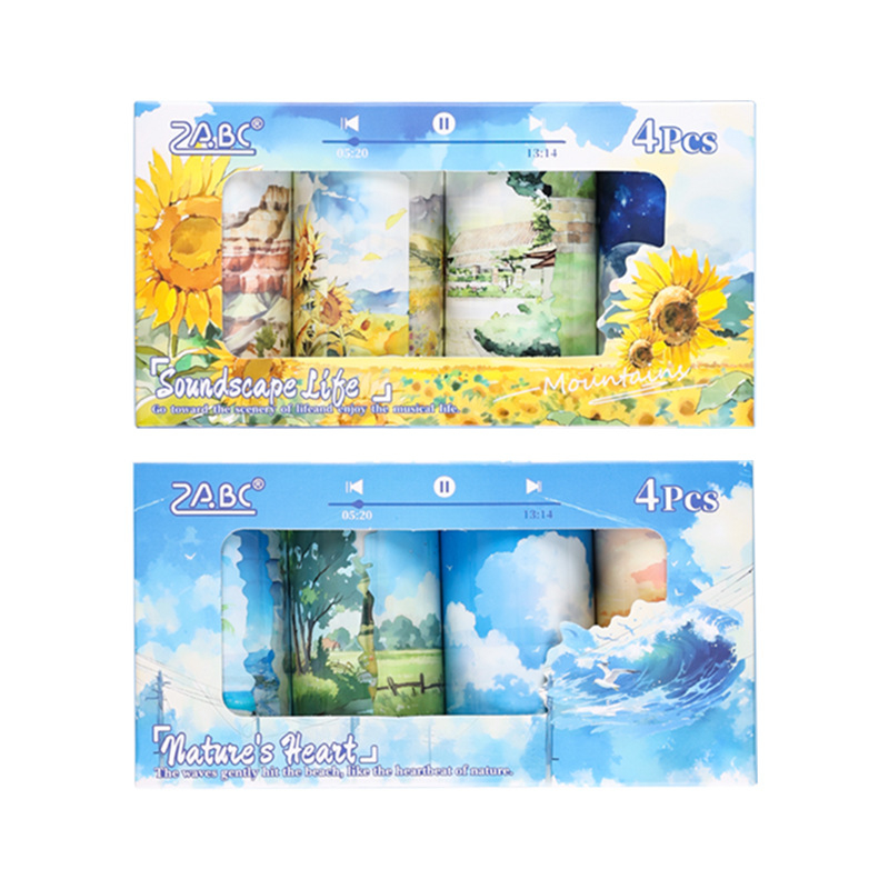 PET juostų rinkinys DIY dienoraščiams - Pastoralinis stilius, Spausdinimas