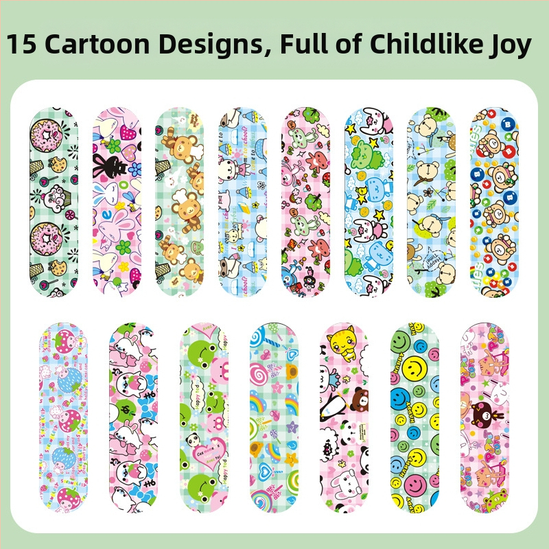 Мультяшен водоустойчив пластир за деца, еднократен, мек PE материал, 100 бр./кутия, марка Miaoqiling