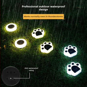 LED υπόγεια κήπου λάμπα με ηλιακή ενέργεια για τοπίο, IP65 αδιάβροχη, LED πηγή, ισχύς 5W, τάση 1.2V, 6–12 ώρες λειτουργίας, σχέδιο πατούσα αρκούδας