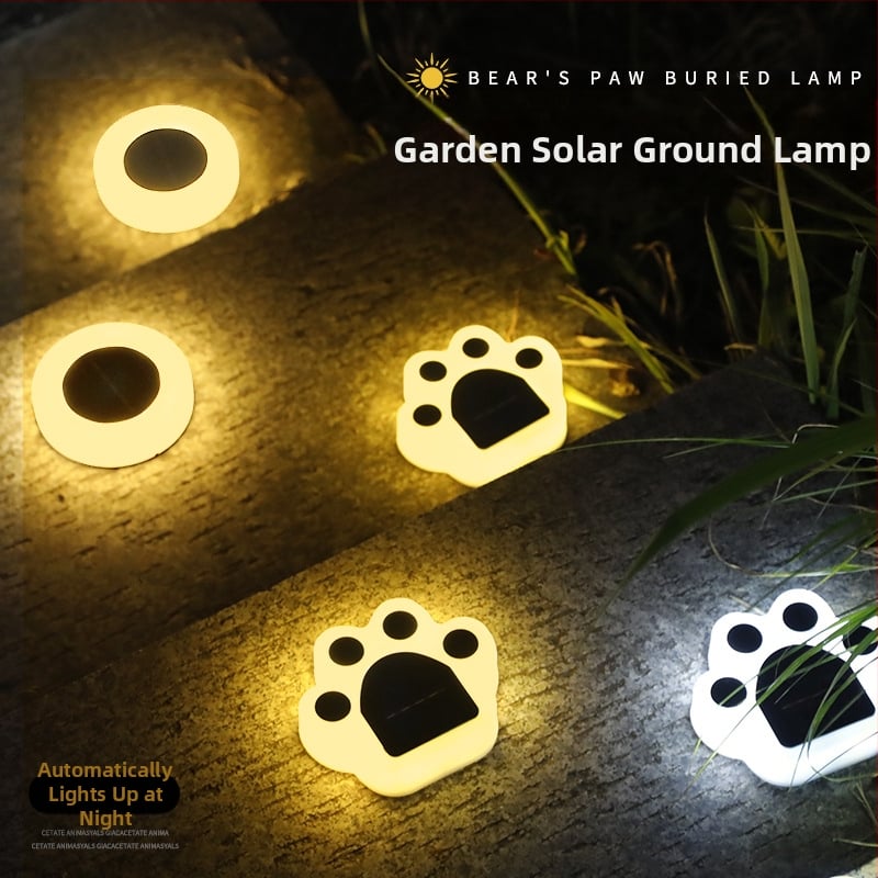 LED solarna podzemna lampica za krajolik, IP65 vodootporna, LED izvor, 5W, 1.2V, 6–12 sati rada, dizajn šapa medvjeda