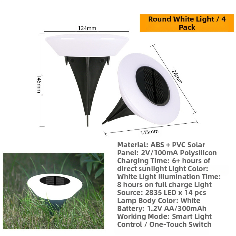 LED solarna podzemna lampica za krajolik, IP65 vodootporna, LED izvor, 5W, 1.2V, 6–12 sati rada, dizajn šapa medvjeda