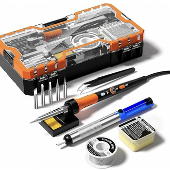 Set pistol de lipit electric cu temperatură reglabilă pentru sudură electronică și întreținere, mâner din cauciuc, 240V