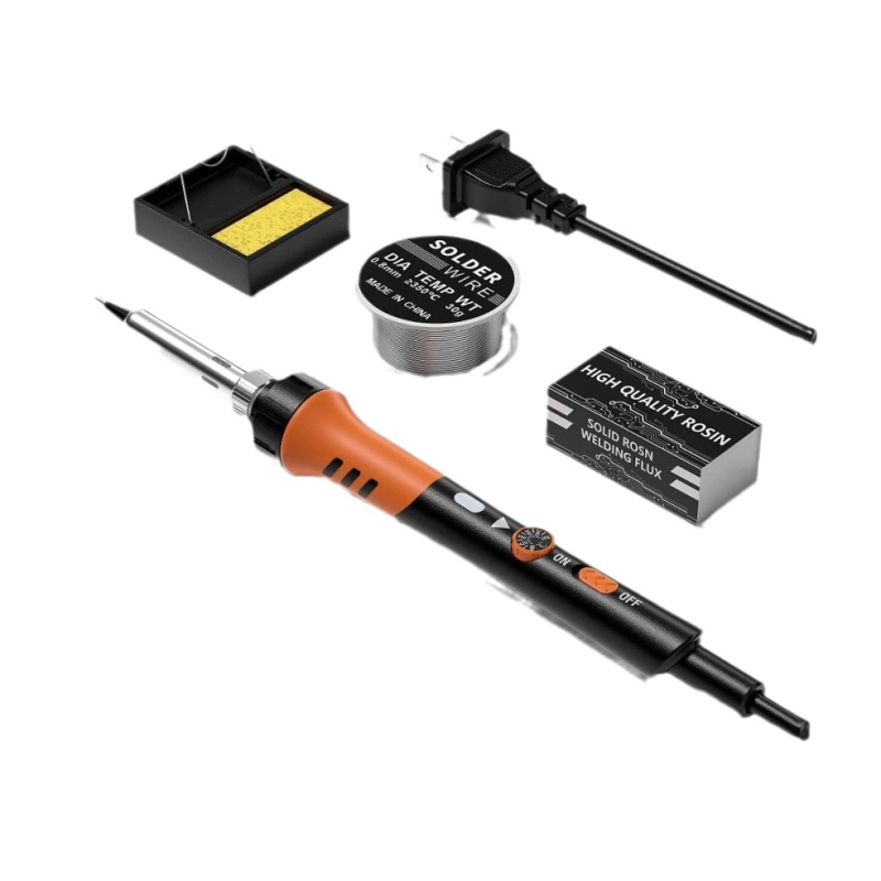 Σετ ηλεκτρικού κόλλητήρα με ρυθμιζόμενη θερμοκρασία για ηλεκτρονική συγκόλληση και συντήρηση, λαβή από καουτσούκ, 240V