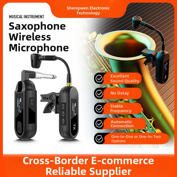 Ασύρματο μικρόφωνο κλιπ για σαξόφωνο και μουσικά όργανα – Μοντέλο M-03, Bluetooth 5.0, μπαταρία 1000–1200 mAh, διάρκεια 8–12 ωρών, καρδιοειδής λήψη