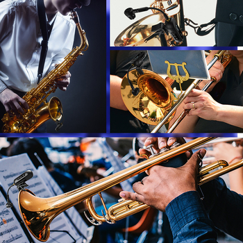 Ασύρματο μικρόφωνο κλιπ για σαξόφωνο και μουσικά όργανα – Μοντέλο M-03, Bluetooth 5.0, μπαταρία 1000–1200 mAh, διάρκεια 8–12 ωρών, καρδιοειδής λήψη