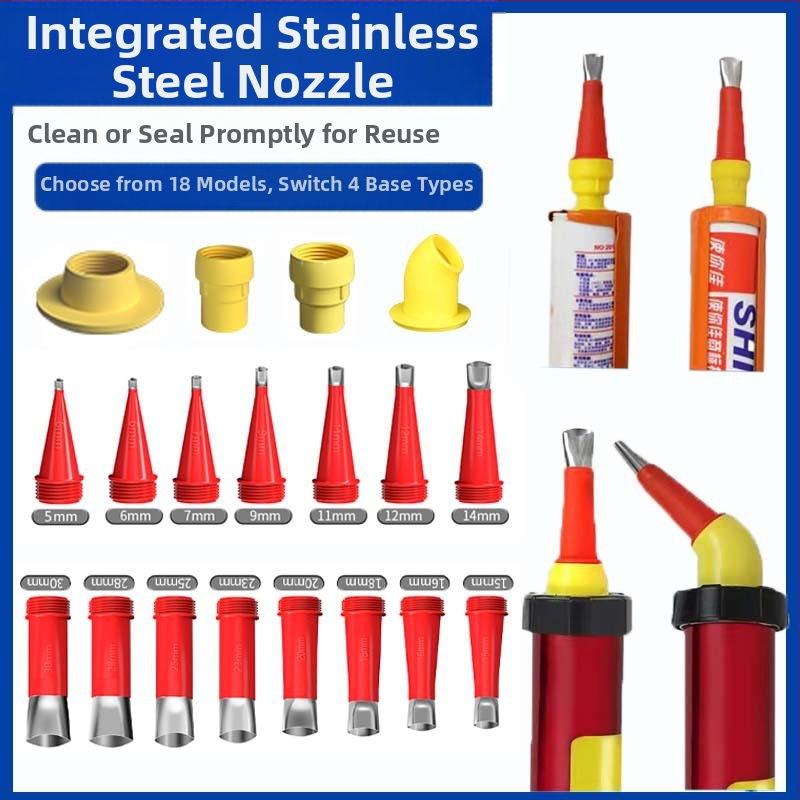 32-частен комплект за уплътняване и подрязване с повторно използваеми накрайници за уплътнители от неръждаема стомана и ABS, за стъкло и структурни уплътнения