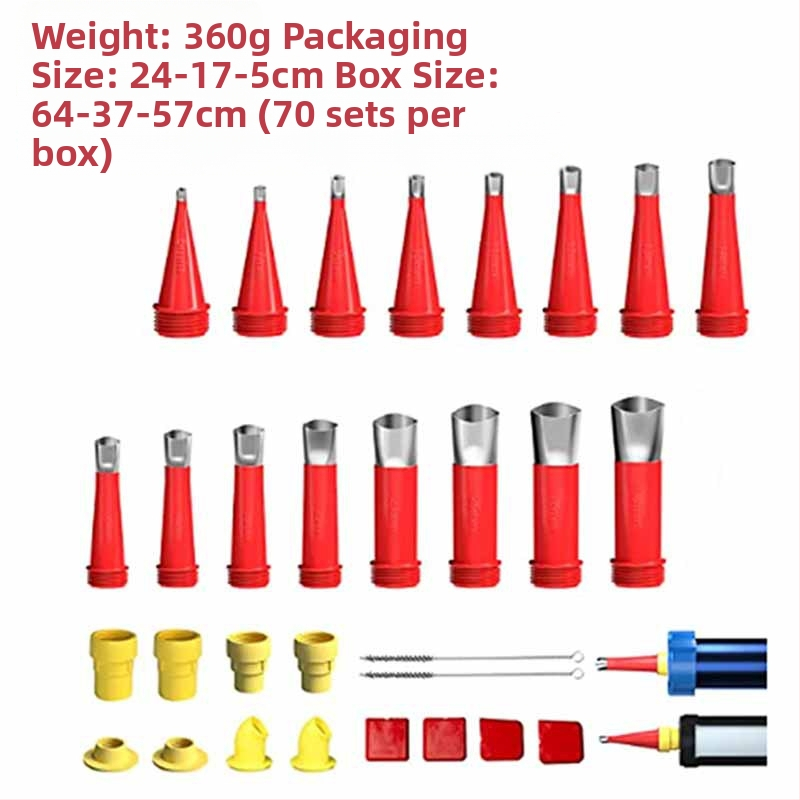 32-частен комплект за уплътняване и подрязване с повторно използваеми накрайници за уплътнители от неръждаема стомана и ABS, за стъкло и структурни уплътнения