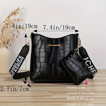 PVC bucket torba s kopčom na zip, džep za telefon, bez podloge, s jednom naramenicom